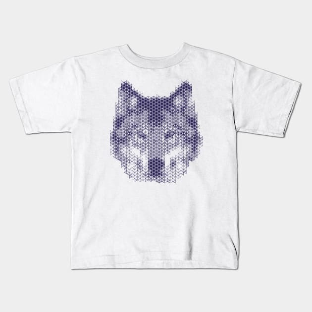 Kumiko Wolf Animal Portrait Kids T-Shirt by shultcreative